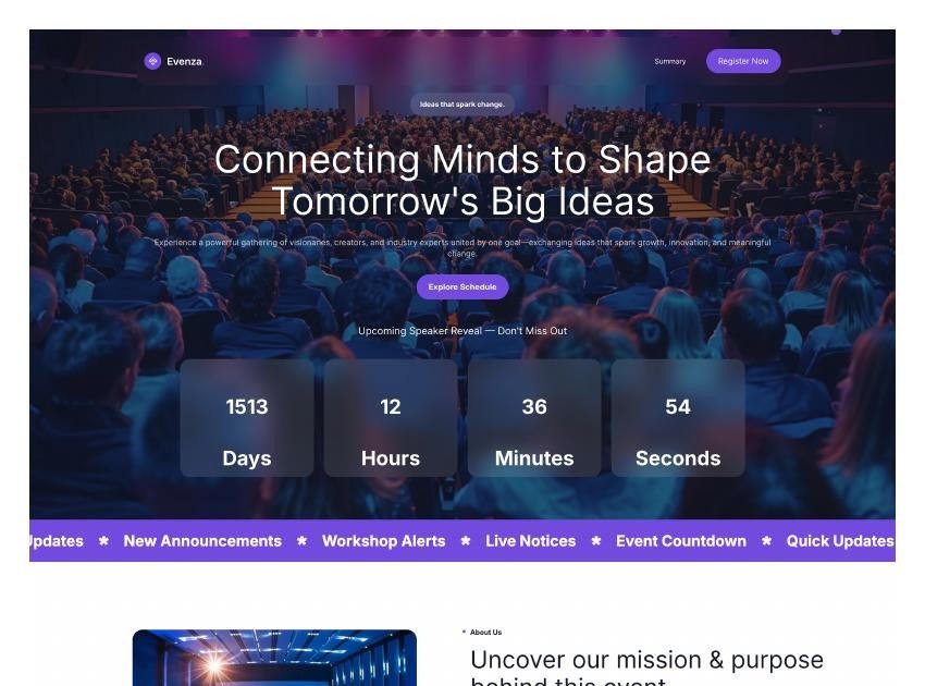 Visionary Summit event website preview